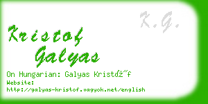 kristof galyas business card